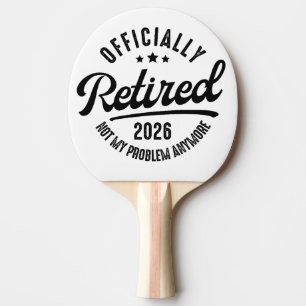Retro Officially Retired 2026 Funny Retirement Ping Pong Paddle