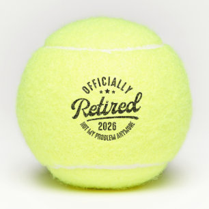 Retro Officially Retired 2026 Funny Retirement Tennis Balls
