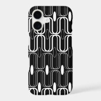 Retro Ogee Pod Black & White Abstract Mod Art