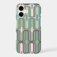 Retro Ogee Pods Pastels Pink & Green Abstract Mod