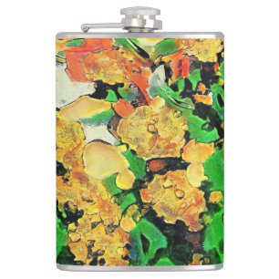 Retro Oil Painting: Van Gogh Monet Hip Flask