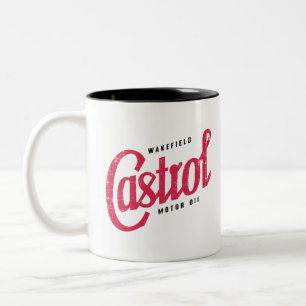 retro oil sign Two-Tone coffee mug