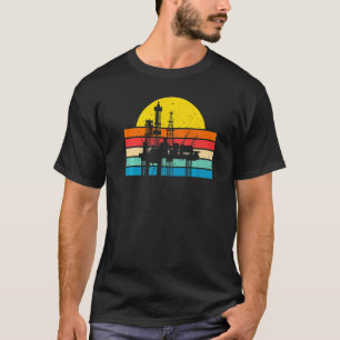 Retro Oil Well Pumpjack Oilfield Worker Oil Rig Oi T-Shirt