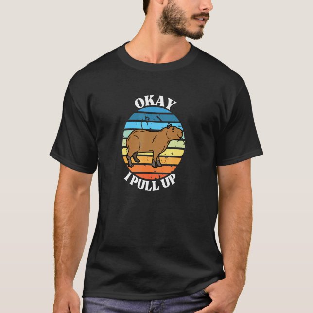 Retro Ok I Pull Up Capybara  Meme Graphic T-Shirt (Front)