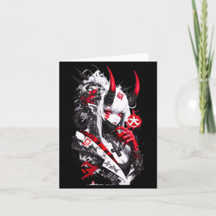 Retro Okami Girl Basic Japan Style Fox Cute Cool M Card