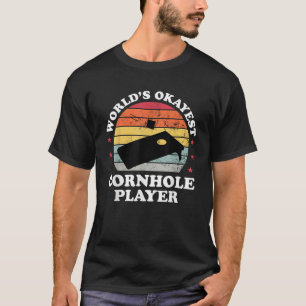 Retro Okayest Cornhole Player Men Women Kids Funny T-Shirt