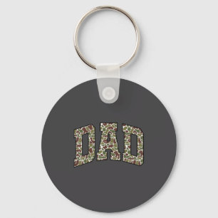 Retro Old Camo Dad Camouflage Fathers Day Key Ring