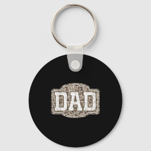 Retro Old Camo Dad Camouflage Hunting Season Fathe Key Ring