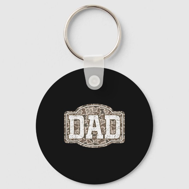 Retro Old Camo Dad Camouflage Hunting Season Fathe Key Ring (Front)