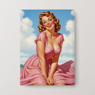 Retro Old Hollywood Glamour Blonde Woman Pin-up Ar