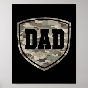 Retro Old School Camo Dad Pocket Camouflage Dad Poster