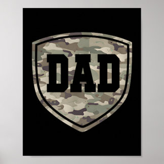 Retro Old School Camo Dad Pocket Camouflage Dad Poster