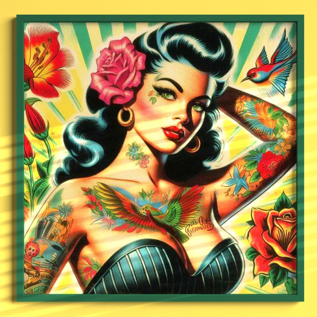 Retro Old School Tattoo Pinup Poster (Creator Uploaded)