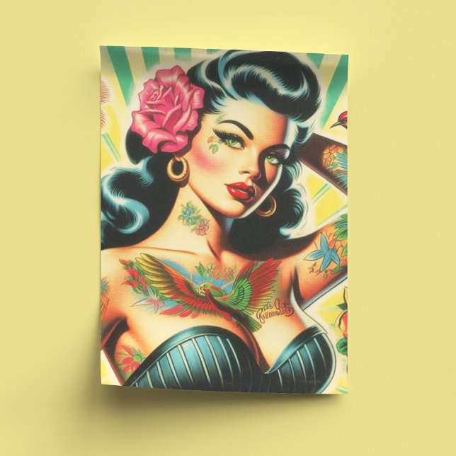 Retro Old School Tattoo Pinup Tissue Paper (Creator Uploaded)