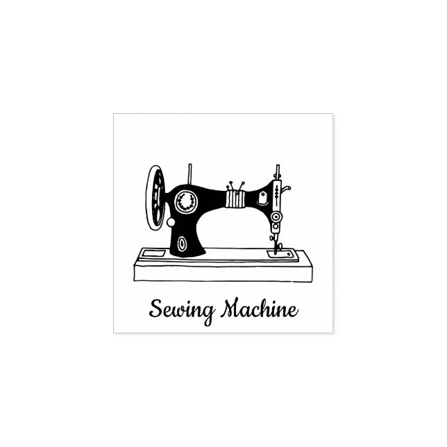 Retro old style sewing machine rubber stamp (Imprint)