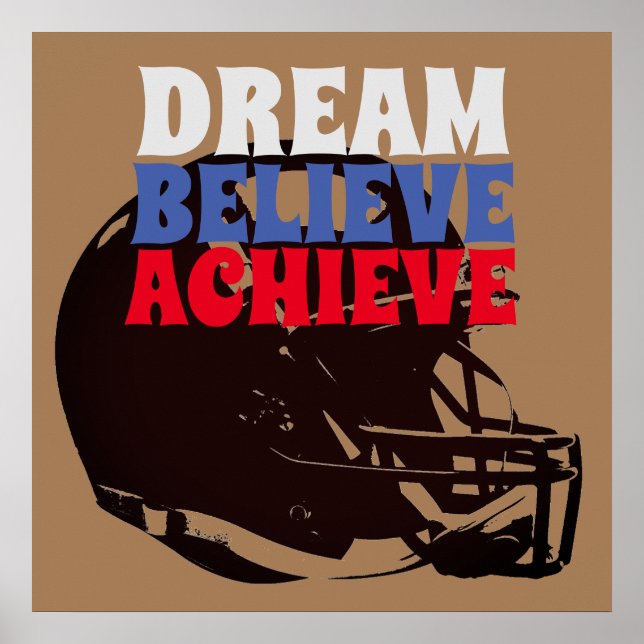 Retro Old Style Vintage 50s Football Motivational Poster (Front)