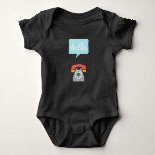 Retro Old Style Vintage Hello World Cute Colourful Baby Bodysuit