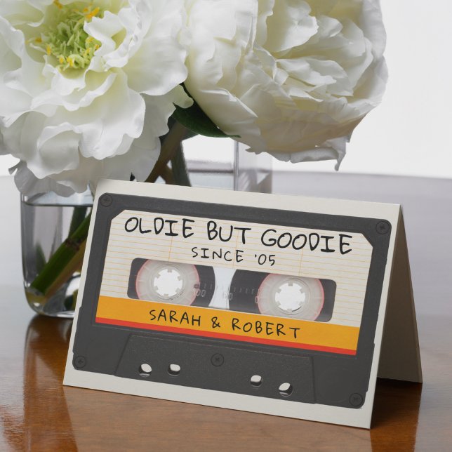 Retro Oldie But Goodie Cassette Tape Wedding Thank You Card (Creator Uploaded)