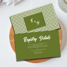 Retro Olive green Wedding Shower Gift Registry