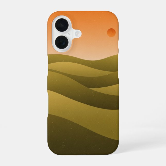 Retro Olive Hills iPhone 16 Case (Back)