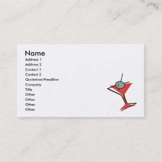 retro olive martini business card