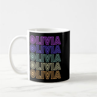 Retro Olivia Personalised Name Love Olivia Groovy Coffee Mug
