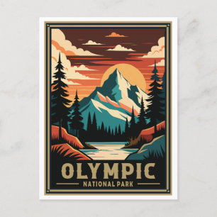 Retro Olympic National Park Postcard