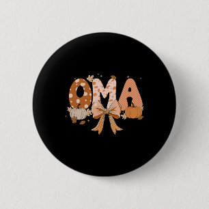 Retro Oma Coquette Bows Leopard Fall Thanksgiving  6 Cm Round Badge
