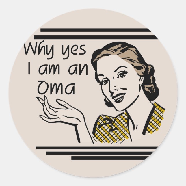 Retro Oma Tshirts and Gifts Classic Round Sticker (Front)