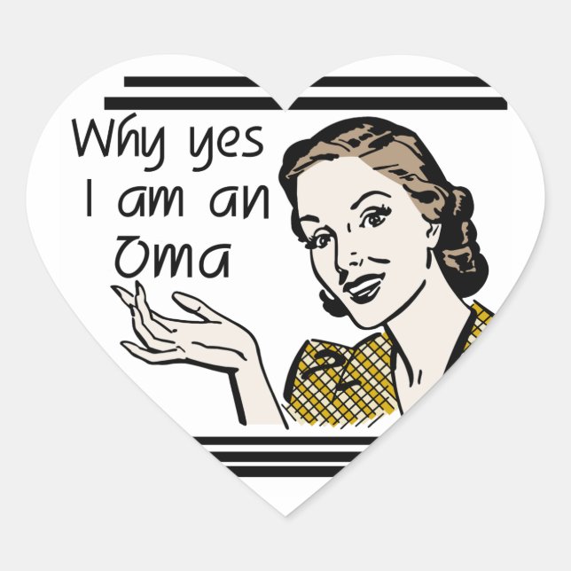 Retro Oma Tshirts and Gifts Heart Sticker (Front)