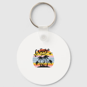 Retro On Cruise Time Summer Vacation Outfits For W Key Ring