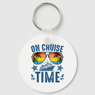 Retro On Cruise Time Summer Vacation Outfits For W Key Ring
