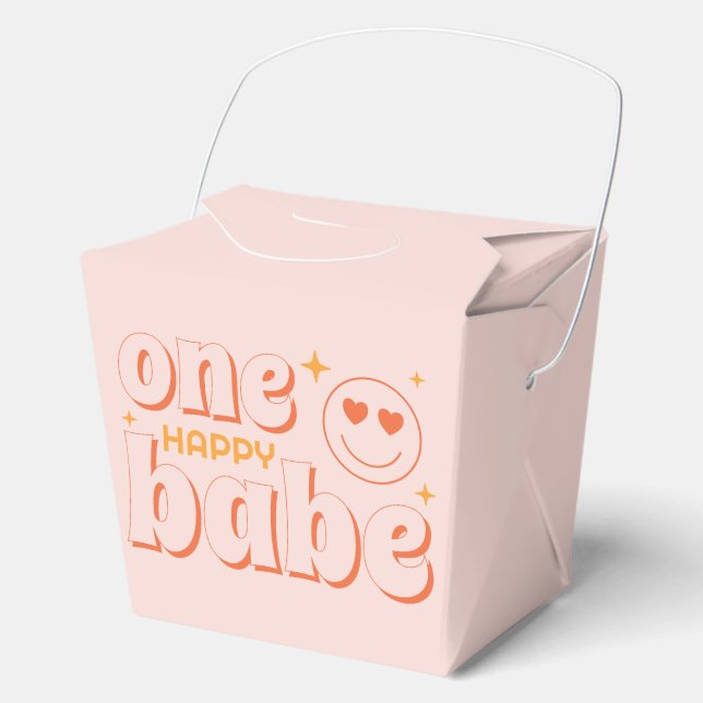 Retro One Happy Babe Favour Box (Front)