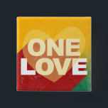 Retro One Love Poster Art Colourful 15 Cm Square Badge<br><div class="desc">Retro One Love Poster Art Colourful Button.</div>