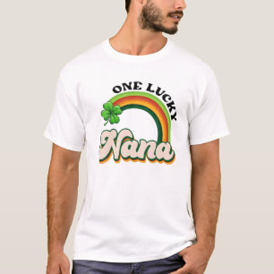 Retro One Lucky Nana St Patrick's Day Shamrock Rai T-Shirt