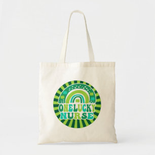Retro One Lucky Nurse Rainbow St Patrick's Day Tote Bag