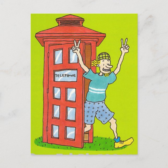 Retro One.Tel Telephone Box Postcard (Front)