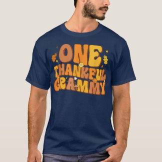 Retro One Thankful Grammy Fall Autumn Happy Thanks T-Shirt
