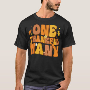 Retro One Thankful Nany Fall Autumn Happy Thanksgi T-Shirt
