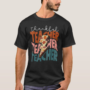 Retro One Thankful Teacher Fall Autumn Thanksgivin T-Shirt