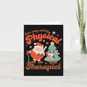 Retro One Very Merry Physical Therapist Santa Chri Card