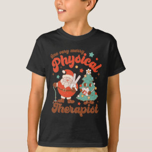 Retro One Very Merry Physical Therapist Santa Chri T-Shirt