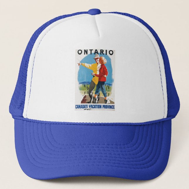Retro Ontario Travel Poster Trucker Hat (Front)