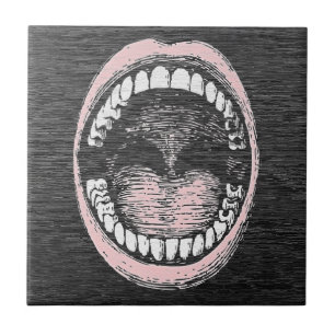 Retro Open Mouth Scream Ceramic Tile