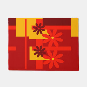 Retro orange 1970's doormat