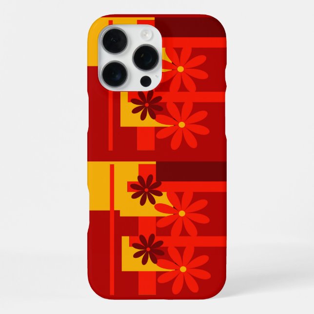 Retro orange 1970's , iPhone case (Back)