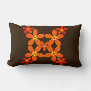 Retro orange 1970's lumbar cushion