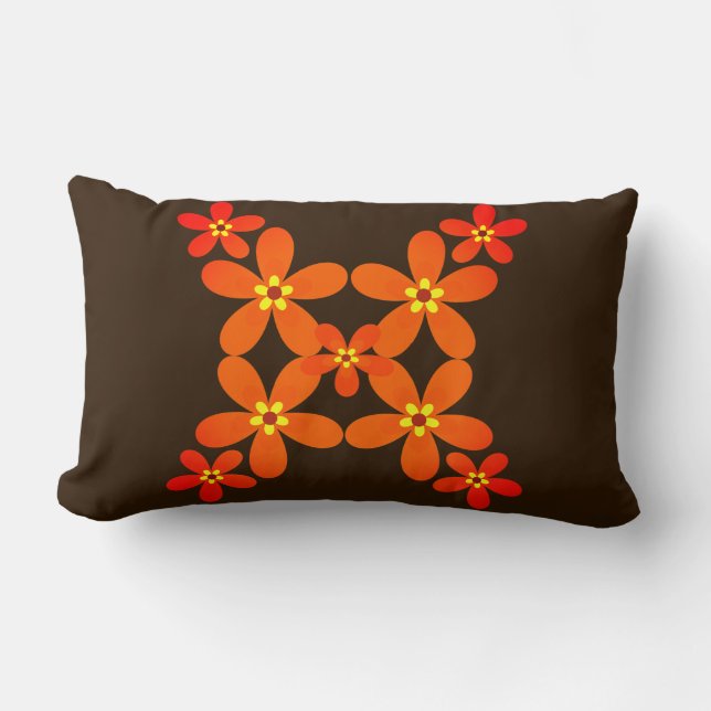 Retro orange 1970's lumbar cushion (Front)