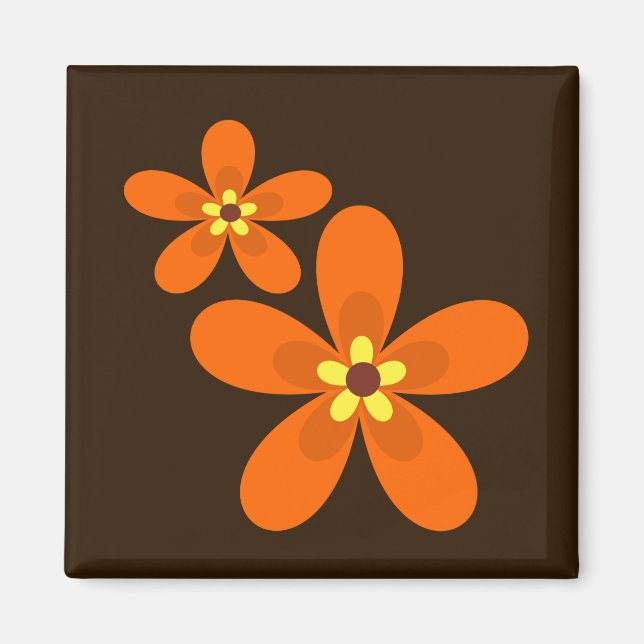 Retro orange 1970's magnet (Front)