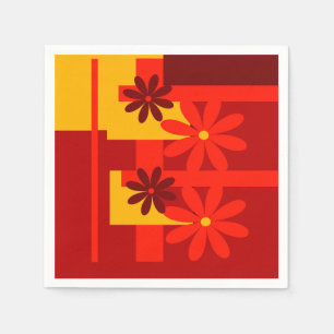 Retro orange 1970's napkin